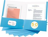 Dossiers à deux poches TCS, lot de 50, format lettre, avec fentes pour cartes, pour l'école et le bureau, pour les travailleurs à domicile/bureau, Chine