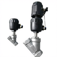 Vanne de régulation proportionnelle intelligente/ajustable 4-20 mA/0-10 V, actionneur pneumatique en acier inoxydable 304, vanne à siège angulaire avec positionneur intelligent