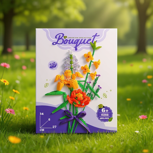 Bouquet Construction Set 0216 465 Pcs Building <b>Blocks</b> For Kids Age 6 Plus Flower Model Kit - Product Image 3