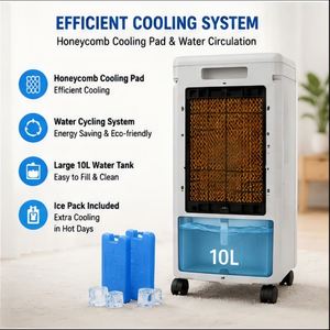 Ventilateur/Chauffage 10L 2000W avec télécommande, humidificateur, purificateur, circulation d'eau, fort débit d'air, faible bruit, efficacité énergétique UE - Product Image 4