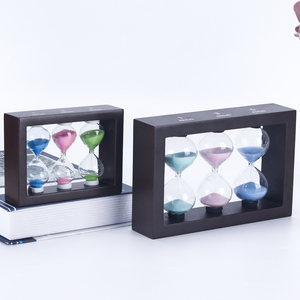 Hiện đại trà hẹn giờ khung gỗ 3-in-1 3 5 phút đồng hồ cát hẹn giờ đồng hồ cát cho nhà bếp Máy tính để bàn trang trí - Product Image 5