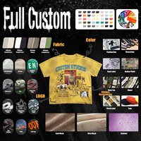 T-shirt personnalisé unique pour homme, 300 g/m², 100 % coton, effet délavé soleil, imprimé graphique, coupe ample, style streetwear vieilli