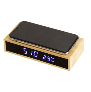 Sáng Tạo Bằng Gỗ LED Kỹ Thuật Số Đồng Hồ Báo Thức Với Nhiệt Độ Hiển Thị Không Dây Sạc Cho Trong Nhà Sử Dụng Nhà Văn Phòng Thông Minh Bảng Đồng Hồ - Product Image 5