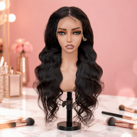Perruque Lace Front en Cheveux Humains Brésiliens Remy, Base en Dentelle Sans Colle, Cheveux de Bébé, Racine Foncée, Couleurs Mixtes, Densité 180%, 13x4, Longue Longueur