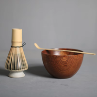 Ensemble d'accessoires pour la cérémonie du thé matcha japonais, 4 pièces, fouet en bambou Chasen, bol à matcha, support pour fouet, cuillère à thé, kit d'outils complet