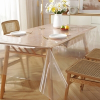 Nappe transparente en PE en gros, film protecteur de table, imperméable et résistant à l'huile, nappe de table pour la maison