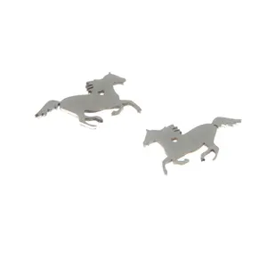 Running Horse Zonder Ring Charms Silver Tone Horse Heart Charm Hanger 28x17mm