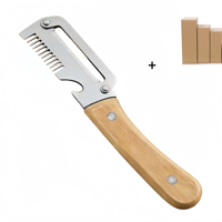 Handmatige roestvrijstalen 3-in-1 flesopener, groenteschiller, multifunctioneel keukengereedschap, handvat van kunststof hout
