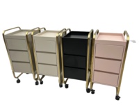 Wallybeauty Meuble de Salon de Coiffure Durable avec 3 Tiroirs Chariot de Salon