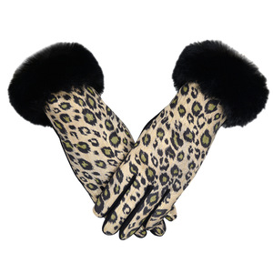 New Design Fashion Leopard Print Fleece-Lined Touchscreen Winter Women <strong>Warm</strong> <strong>Gloves</strong> - Product Image 5