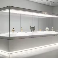 Vitrine de musée haute sécurité pour objets d'art précieux, vitrine de présentation en verre sur mesure pour expositions