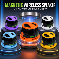 Speaker Mini Magnetik RGB Atmosphere Light 5W Bass Berat 6 Warna Gagang Lengkung Speaker Audio Nirkabel Desktop Gaming