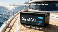 Batería LiFeP04 personalizable de 24 V y 400 Ah con BMS integrado, adecuada para vehículos recreativos, barcos y energía solar