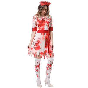 Costume d'infirmière vampire taché de sang pour Halloween, costume de mascarade, costume de zombie pour carnaval de Pâques, robe d'<span class=keywords><strong>horreur</strong></span> pour femmes - Product Image 4