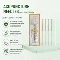 Aiguilles d'acupuncture stériles jetables à manche argenté pour usage corporel, certifiées CE Classe II