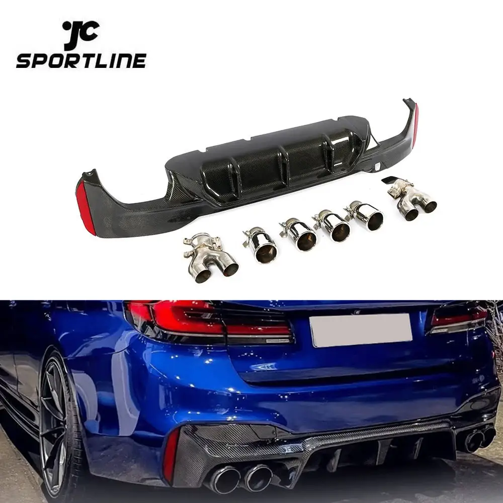 Carbon Fiber G30 G38 Rear Lip voor BMW G30 Nieuwe 5 Serie 530 540 met M Pakket 2017 2018 2019 met End Tips