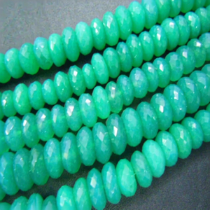 Premium High Quality 8mm Green Onyx Faceted Rondelle <b>Beads</b> 8 Inches in Length for Jewelry Making - Product Image 1
