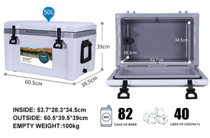 Glacière rigide à roulettes 50L, idéale pour le <span class=keywords><strong>camping</strong></span>, le pique-nique, avec poignée et ouvre-bouteille - Product Image 4