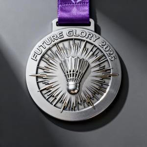 เหรียญแบดมินตันทำจากโลหะสำหรับ2025แผ่นชุบเคลือบสีทองดีไซน์แบบมืออาชีพ - Product Image 3