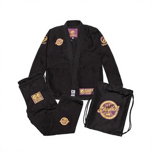 ชุดยิวยิตสูบราซิลยี่ห้อ Shoyorol รุ่น Black Jiu Jitsu Kimono Fighters Gi Batch 83 Mamba Competitor ผลิตจากผ้าฝ้าย 100% สำหรับศิลปะการต่อสู้ - Product Image 1