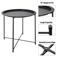 Combohome Plateau moderne en métal pour canapé Table d'appoint Tables basses à vendre Meubles de salon Petite table basse ronde noire