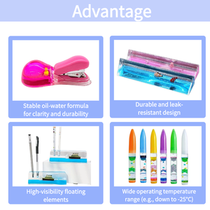 <span class=keywords><strong>2025</strong></span> thiết kế mới đầy màu sắc nhựa thân thiện với môi chuyển động chất lỏng đồng hồ cát bút bi hẹn giờ Bubbler thiết bị văn phòng - Product Image 4