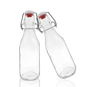 Ono 1 ליטר 1000 מ "ל 750 מ" ל 500 מ ל "ל משקה חלב נדנדה העליון בקבוק מים זכוכית למיץ