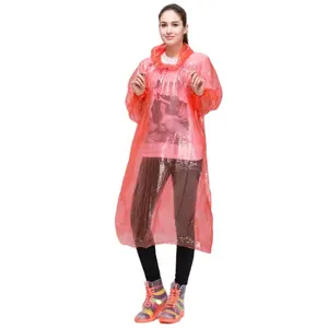 PE disposable rain poncho light weight customized design emergency waterproof