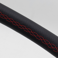 Volant universel en aluminium pour voiture de course automobile, 350mm/14 pouces, directionnel en daim, cuir noir perforé, nouveau