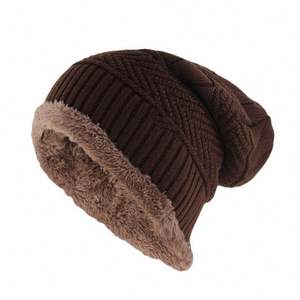 K104 <b>Men's</b> Winter <b>Hat</b> Knitted Black <b>Hats</b> Fall <b>Hat</b> Thick and Warm and Bonnet <b>Men</b> Beanie Soft Knitted Beanies Cotton - Product Image 3