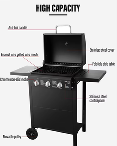 Venda quente Portátil Churrasco Ao Ar Livre Estilo Moderno Gás De Aço Inoxidável LP Dobrável Pernas Tampa Termômetro Smokeless Camping Cozinhas - Product Image 2