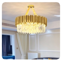 NOUVEAU Lustre moderne en métal grand modèle nordique en cristal, luminaire de plafond pour chambre à coucher, salon, suspension 90 LED K9 luxe AC 3000K