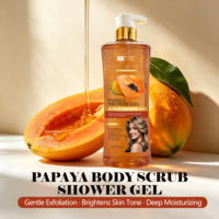 Gel douche exfoliant à la papaye 1000ml, enrichi en enzymes naturelles, élimine en douceur les peaux mortes et éclaircit les aisselles, pour usage domestique