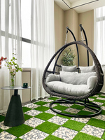 Meubles en rotin Oeuf Chaise Grande Balançoire Chaise Suspendue Jardin Balcon Patio Extérieur Carton Boîte Durable Contemporain