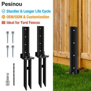 Support <span class=keywords><strong>de</strong></span> <span class=keywords><strong>poteau</strong></span> <span class=keywords><strong>de</strong></span> clôture robuste en acier thermolaqué pour réparation <span class=keywords><strong>de</strong></span> clôture en <span class=keywords><strong>bois</strong></span> <span class=keywords><strong>de</strong></span> jardin, installation facile sans creuser - Product Image 2