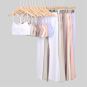 Conjunto Deportivo para Mujer, Transpirable, de Dos Piezas, para Yoga, con Logotipo, Cintura Ajustada, para Gimnasio, Tallas Grandes, Camisetas - Product Image 1