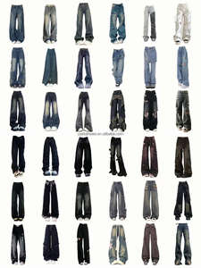 <span class=keywords><strong>Jeans</strong></span> da <span class=keywords><strong>Donna</strong></span> Stile Hip Hop Americano 2025, Nuovi Modelli a Basso Prezzo, Vintage, Larghi, in Denim con Motivo a Righe Ricamato, Vendita all'Ingrosso Estiva - Product Image 2