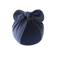 Gorro de algodón anudado transpirable para niñas recién nacidas, gorro de turbante suave con lazo