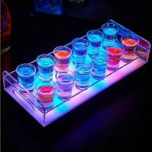 Led Shot Tray Acrylic rotate Shot Glass Serving Tray