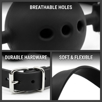 Bouche-balle en silicone BDSM avec trous, accessoire de bondage pour adultes, sexy pour les couples