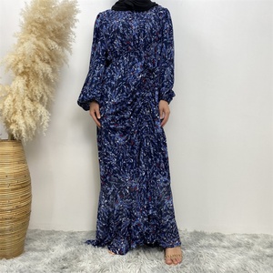 6669 #   Último Diseño de Vestido Musulmán para Niñas, Abaya de Chifón Floral, Vestido Musulmán para Mujer, Vestidos de Noche de Manga Larga para Ramadán en Dubái - Product Image 2