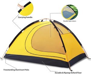 Tente OEM 2 Personnes 4 Saisons Imperméable Double Couche pour <span class=keywords><strong>Camping</strong></span> Hiver Randonnée Alpinisme Installation Facile - Product Image 3