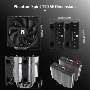 Thermalright PS120SE Phantom Spirit 120SE ARGB CPU-Kühler mit 7 Wärmerohren, Doppelturmen-Lüfter PC-Kühler ComputerCPU-Luftkühler