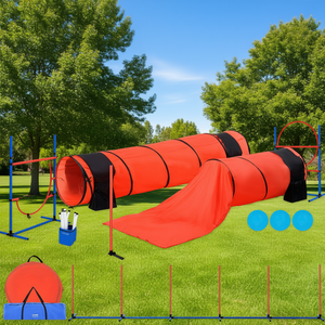 Ensemble d'équipement d'agility pour chien, 7 pièces, avec obstacles, tunnels, anneaux, en nylon, pour usage extérieur - Product Image 2