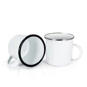 Tazza da Caffè da Campeggio in Smalto Colorato da 12oz per Sublimazione, Vendita all'Ingrosso con Logo per Italia Big Whale Old Crow Old Curio - Product Image 3