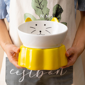 Comedero de Cerámica para Gatos, Diseño Elevado para Gatos, Perros y Mascotas, Tamaño Grande - Product Image 1