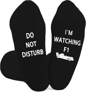 NE PAS déranger je regarde F1 drôle lettre corps chaussettes antibactériennes pour les amateurs de course fans de voiture automne hommes femmes adolescents - Product Image 5