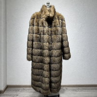 Manteau en fausse fourrure à poils longs, marron personnalisé, en polyester, à col montant, avec patte de boutonnage dissimulée et à volants, pour l'automne et l'hiver, style décontracté