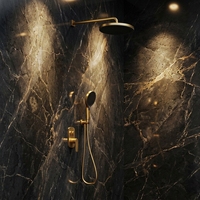 Robinet de douche mural en laiton au design moderne, avec cartouche céramique encastrée, 1 poignée et barre coulissante, idéal pour appartement et hôtel – Approvisionnement direct usine