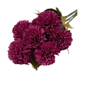 9 têtes de chrysanthèmes artificiels en soie, couleurs mélangées, réalistes, pour décorations d'anniversaire - Product Image 5